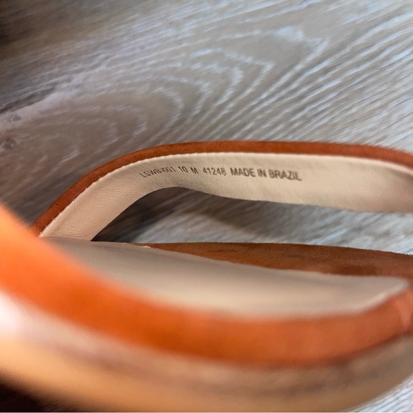 42 GOLD Women's 42 Gold Suede Linx Slide Rectangular Heel Orange 10M - Picture 14 of 15